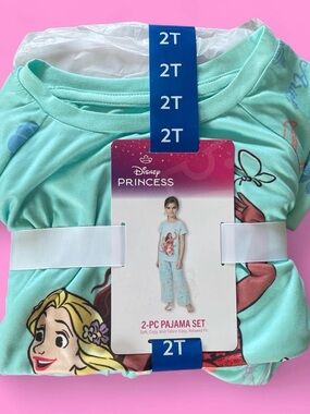 Disney Princess 2T 2-Piece Pajama Set - mint Green